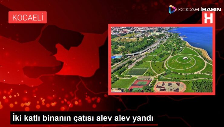 İki katlı binanın çatısı alev alev yandı