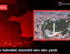 Seyir halindeki otomobil alev alev yandı