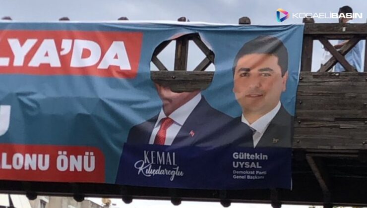 CHP afişlerine, kesici aletlerle çirkin saldırı