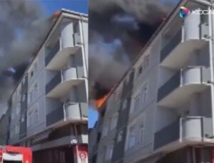 Sultanbeyli’de apartmanın çatısında yangın 