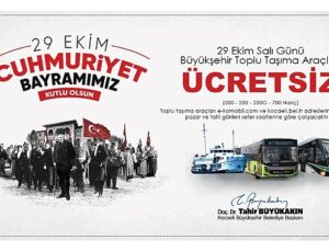 Büyükşehir’den 29 Ekim’de ücretsiz ulaşım