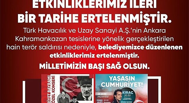 Karşıyaka’da konser ve törenler ertelendi