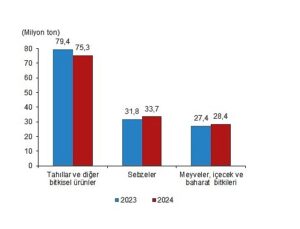 Tüik: Bitkisel üretimin bir önceki yıla göre tarla ürünlerinde azalacağı, meyve ve sebze grubunda ise artacağı tahmin edildi