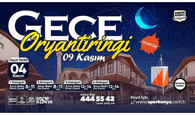 Konya Büyükşehir’den Aileler İçin “Gece Oryantiringi” Etkinliği