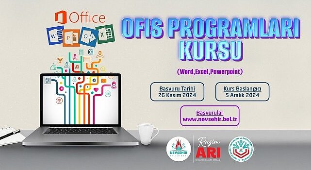 Nevşehir Belediyesi Gençlik ve Spor Hizmetleri Müdürlüğü bünyesinde “Ofis Programları Kullanım Kursu” açılıyor.