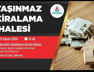 Nevşehir Belediyesi’nden taşınmaz kiralama ihalesi.