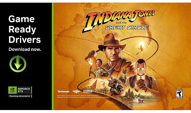 Indiana Jones and the Great Circle™ DLSS 3 ile Duyuruldu Yeni GeForce Game Ready Sürücüsü ve NVIDIA Reflex Teknolojisi Daha Fazla Oyuna Geliyor!