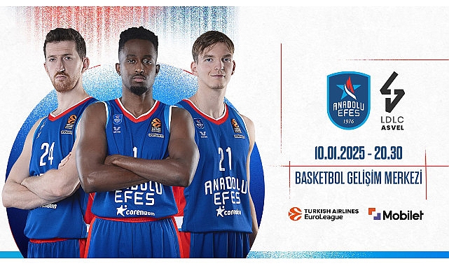 Anadolu Efes, Turkish Airlines Euroleague’in Yirminci Haftasında LDLC Asvel Villeurbanne ile Karşılaşacak