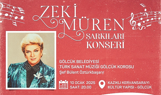 Gölcük Belediyesi, Türk müziğinin efsane ismi Zeki Müren’i anmak üzere özel bir gece düzenleyecek.